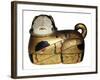 Japanese Cat Shaped Container for Newborn's Clothing and Talisman Against Evil Spirits-null-Framed Photo