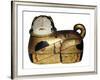 Japanese Cat Shaped Container for Newborn's Clothing and Talisman Against Evil Spirits-null-Framed Photo