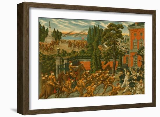 Japanese Cavalry Attacks Red Army at Khabarovsk-null-Framed Art Print