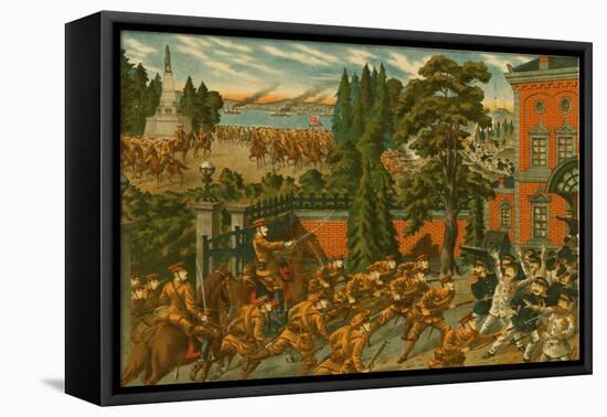 Japanese Cavalry Attacks Red Army at Khabarovsk-null-Framed Stretched Canvas