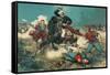 Japanese Cavalry Engages Boxers at Walled City-null-Framed Stretched Canvas