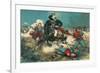 Japanese Cavalry Engages Boxers at Walled City-null-Framed Premium Giclee Print
