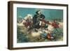 Japanese Cavalry Engages Boxers at Walled City-null-Framed Art Print