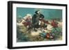 Japanese Cavalry Engages Boxers at Walled City-null-Framed Art Print