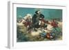 Japanese Cavalry Engages Boxers at Walled City-null-Framed Art Print