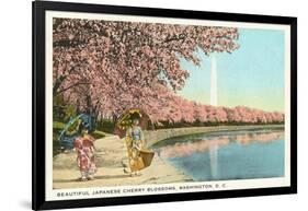 Japanese Children, Cherry Blossoms, Washington D.C.-null-Framed Art Print