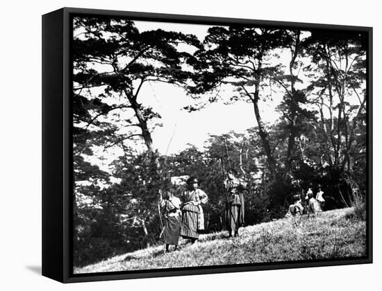 Japanese Children Playing with Bows, Korea, 1900-null-Framed Stretched Canvas