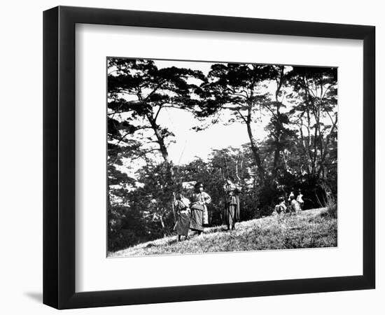 Japanese Children Playing with Bows, Korea, 1900-null-Framed Premium Giclee Print