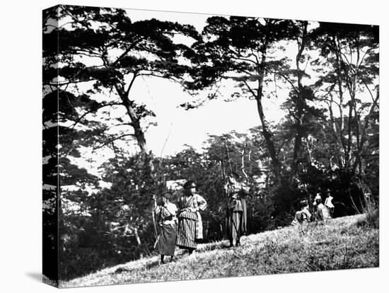 Japanese Children Playing with Bows, Korea, 1900-null-Stretched Canvas