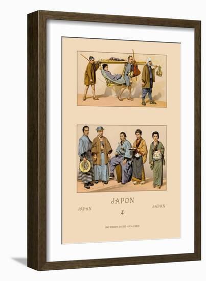 Japanese Civil Costumes and Transportation-Racinet-Framed Art Print