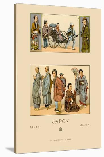 Japanese Civil Costumes and Transportation-Racinet-Stretched Canvas