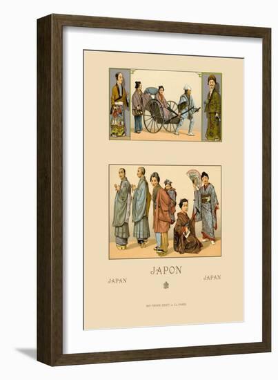 Japanese Civil Costumes and Transportation-Racinet-Framed Art Print