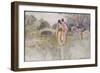 Japanese Couple in a Garden-Warwick Goble-Framed Art Print