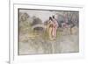 Japanese Couple in a Garden-Warwick Goble-Framed Premium Giclee Print