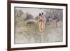 Japanese Couple in a Garden-Warwick Goble-Framed Art Print