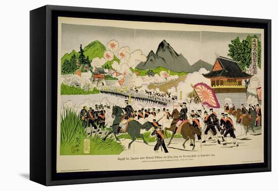 Japanese Defeat Chinese at Ping-Yang, Korea in September, 1894 During the Sino-Japanese War-German School-Framed Stretched Canvas