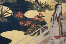 Detail of Spring in the Palace, Six-Fold Screen from 'The Tale of Genji', C.1650-Japanese-Framed Giclee Print