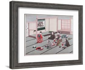 Japanese Eating, Drinking and Being Entertained in Teahouse-Japanese School-Framed Giclee Print