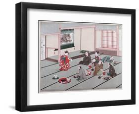 Japanese Eating, Drinking and Being Entertained in Teahouse-Japanese School-Framed Giclee Print