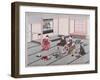 Japanese Eating, Drinking and Being Entertained in Teahouse-Japanese School-Framed Giclee Print