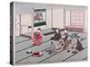 Japanese Eating, Drinking and Being Entertained in Teahouse-Japanese School-Stretched Canvas