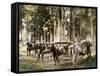 Japanese Family Carried in Litters-null-Framed Stretched Canvas