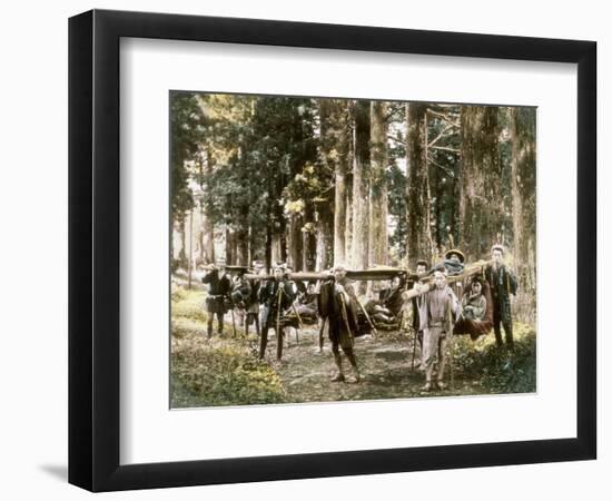 Japanese Family Carried in Litters-null-Framed Photographic Print