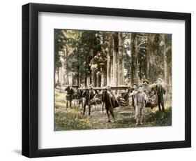 Japanese Family Carried in Litters-null-Framed Photographic Print