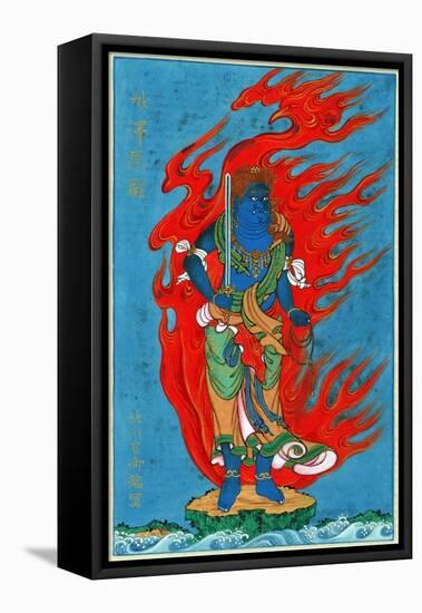 Japanese Figure, C. 1878-Kano-Framed Stretched Canvas