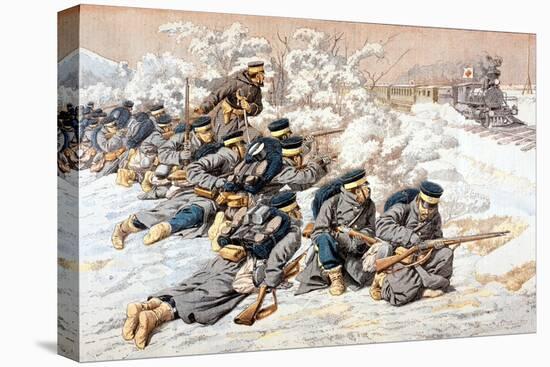 Japanese Firing on Russian Red Cross Train, Russo-Japanese War, 1904-null-Stretched Canvas