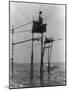 Japanese Fisherman in Bamboo Tower Photograph - Kamakura, Japan-Lantern Press-Mounted Art Print