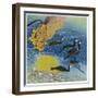 Japanese Fishing with Beacons to Attract the Fish and Cormorants to Catch Them-null-Framed Art Print