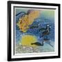 Japanese Fishing with Beacons to Attract the Fish and Cormorants to Catch Them-null-Framed Art Print