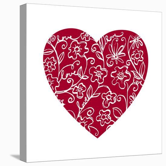 Japanese Flower Heart-Carla Martell-Stretched Canvas