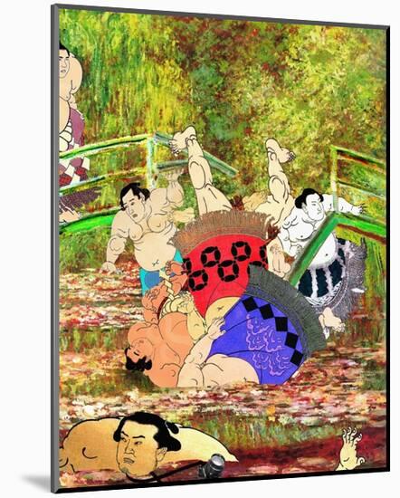 Japanese Footbridge Mishap-Barry Kite-Mounted Art Print