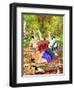 Japanese Footbridge Mishap-Barry Kite-Framed Art Print