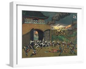 Japanese Forces Engage Boxers at Tianjin-null-Framed Art Print
