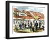 Japanese Game of Battledore and Shuttlecock in the Streets of Yokohama, 1865-null-Framed Giclee Print