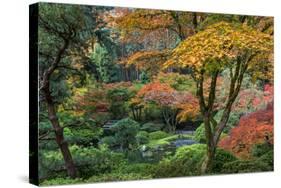 Japanese Gardens in autumn in Portland, Oregon, USA-Chuck Haney-Stretched Canvas