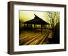 Japanese Gazebo on Deck overlooking Water and Hills-Jan Lakey-Framed Photographic Print