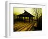 Japanese Gazebo on Deck overlooking Water and Hills-Jan Lakey-Framed Photographic Print