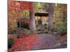 Japanese Gazebo with Fall Colors, Spokane, Washington, USA-Jamie & Judy Wild-Mounted Photographic Print