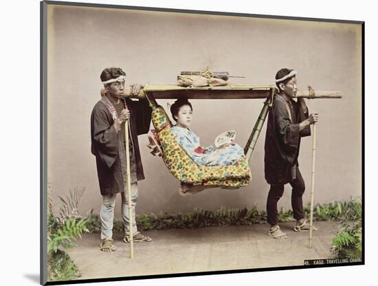 Japanese Geisha Being Carried in a Litter-Kusakabe Kimbei-Mounted Giclee Print