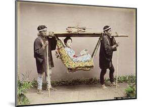 Japanese Geisha Being Carried in a Litter-Kusakabe Kimbei-Mounted Giclee Print