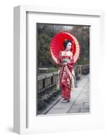 Japanese Geisha in Kyoto-null-Framed Art Print