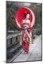Japanese Geisha in Kyoto-null-Mounted Art Print