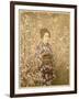 Japanese Girl Next to Cherry Blossom Tree-null-Framed Photographic Print