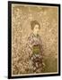 Japanese Girl Next to Cherry Blossom Tree-null-Framed Photographic Print