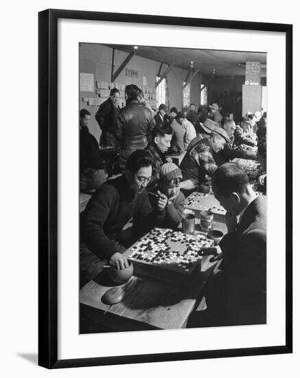 Japanese Go Game Being Played at Alien Relocation Camp-Hansel Mieth-Framed Photographic Print