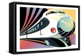 Japanese High Speed Train-David Chestnutt-Framed Stretched Canvas